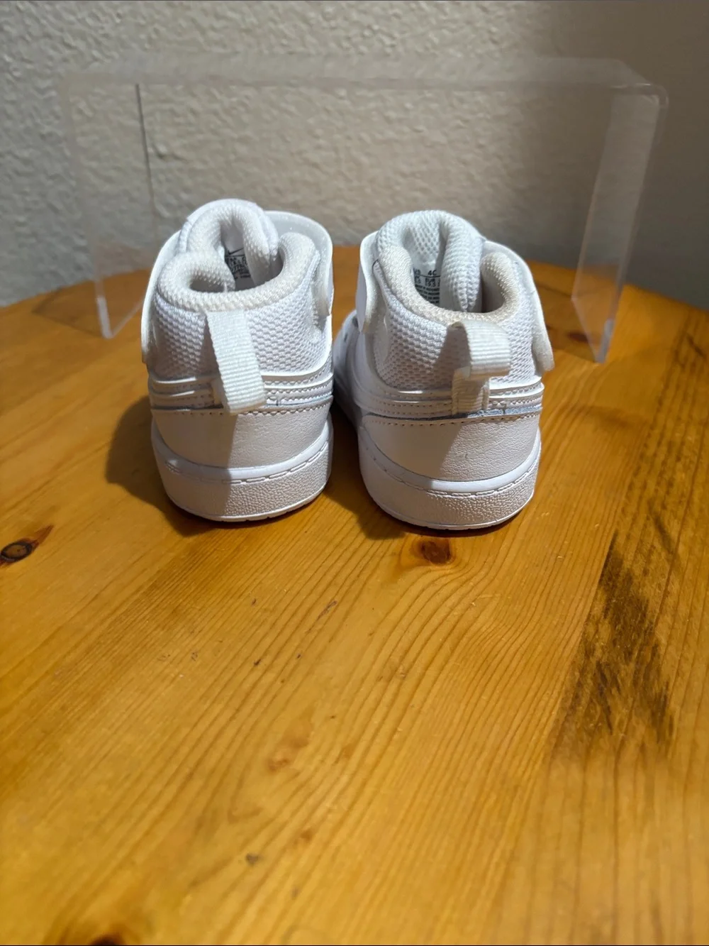Nike Kids White High-Top Sneakers with Hook-and-Loop Strap 4C
